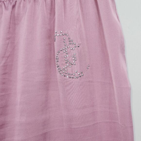 Juicy Couture Satin Pajamas Pants Womens XL Rhinestone Bling Y2K Retro Pastel - Picture 2 of 9